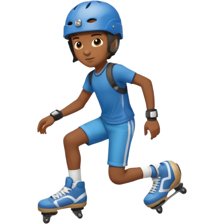 Roller blader black boy emoji