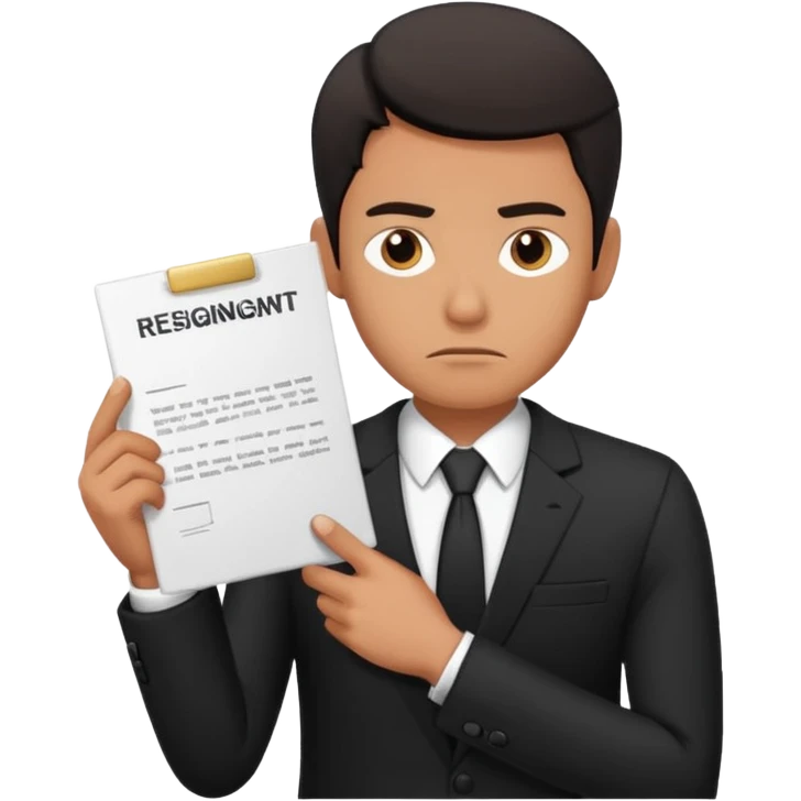 Man in work office resignation  emoji