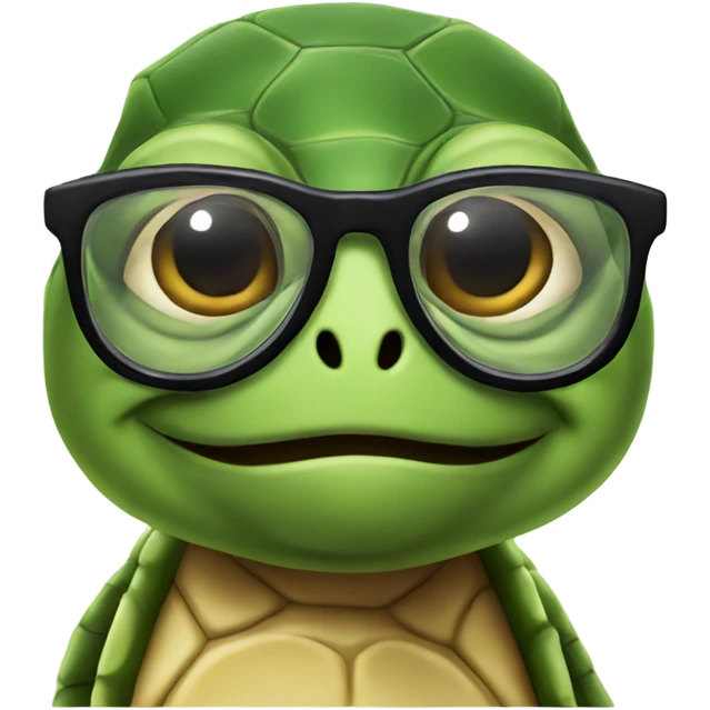 Turtle wearing glasses emoji