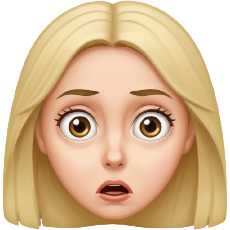 A realistic waist-up portrait of a frightened woman emoji