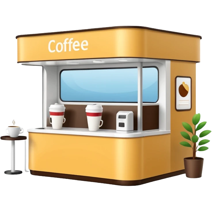 front pop up coffee booth emoji