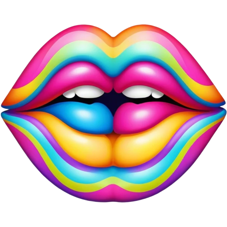 sealed with a kiss mark in psychedelic colors emoji