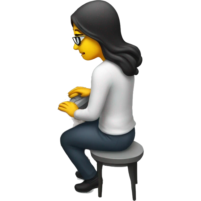 Hacker typing on a computer that is female emoji
