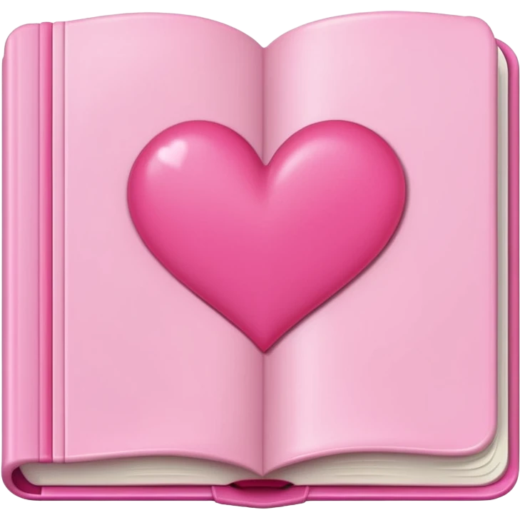 pink book with pink heart emoji