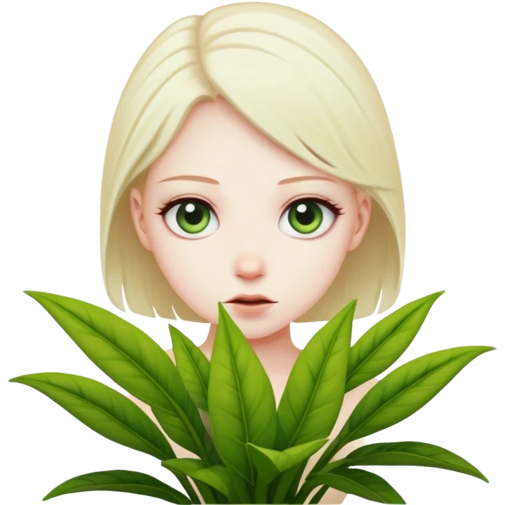 creep staring from behind a plant emoji