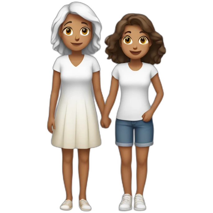 madre e hija adolescente blancas emoji