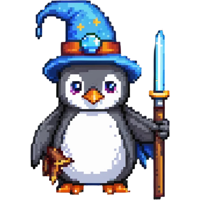 magical penguin wizard emoji