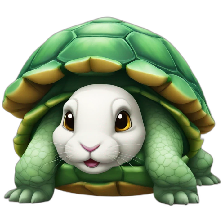Lapin sur tortue emoji