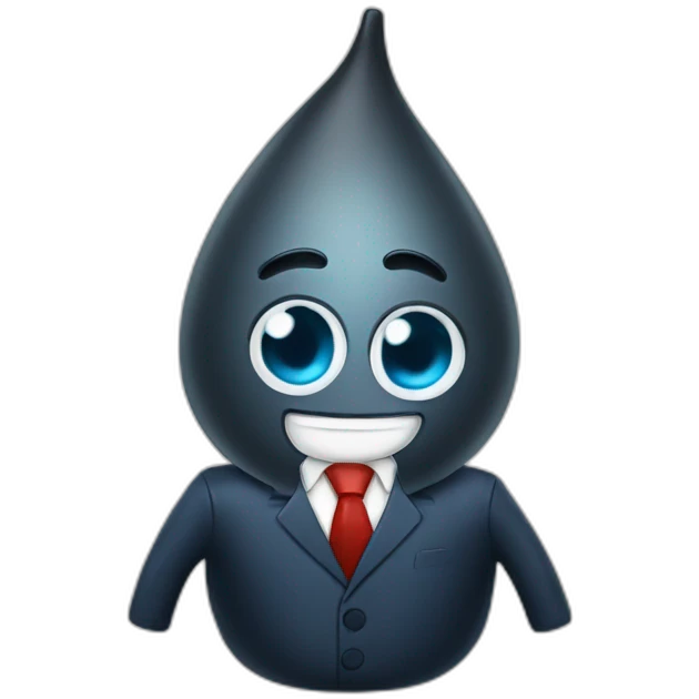 droplet wearing a suit emoji