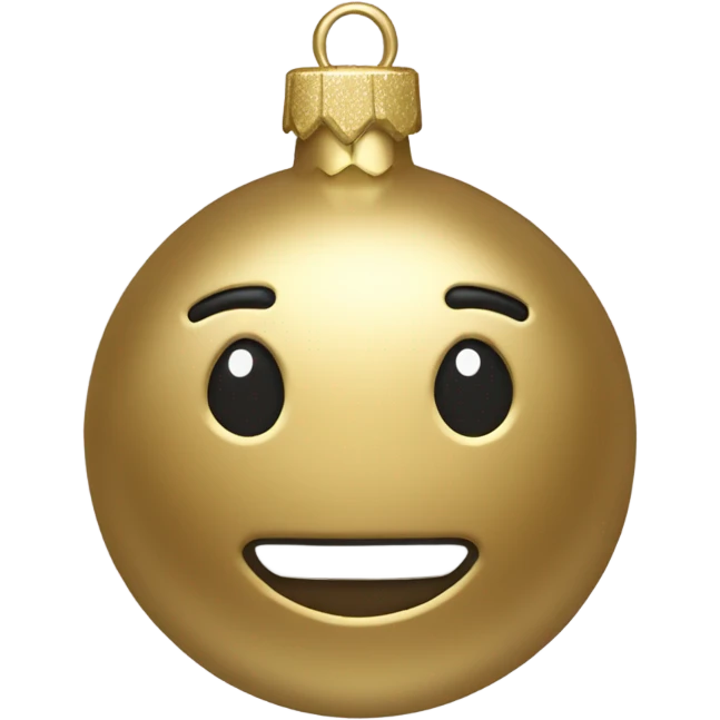 A metallic Christmas gold ornament emoji