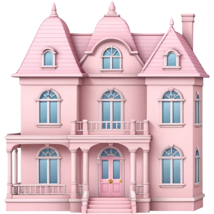 baby pink dollhouse mansion with miniature furniture  emoji