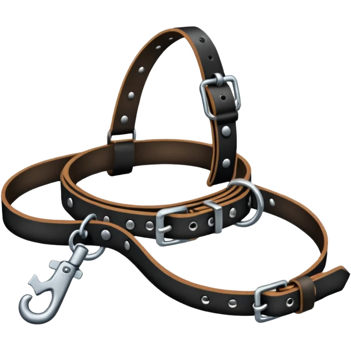 Leash – black collar with leash hanging emoji