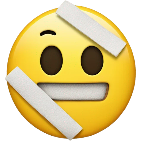 Smiley face with a band aid emoji