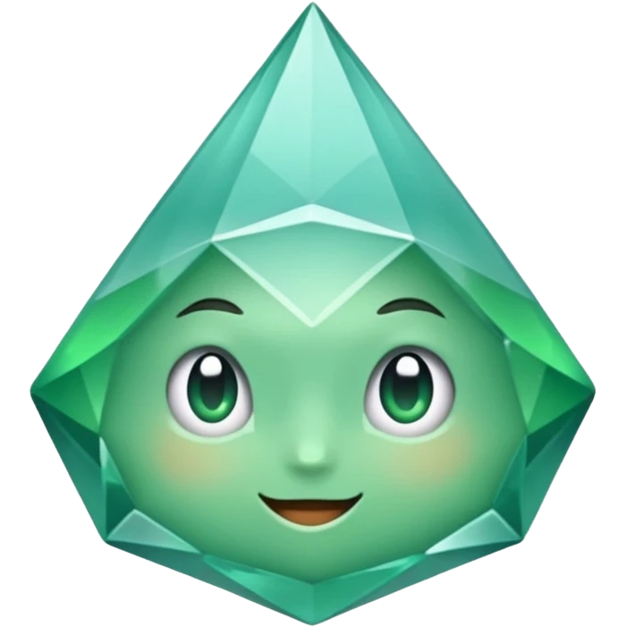 Diamante verde água emoji