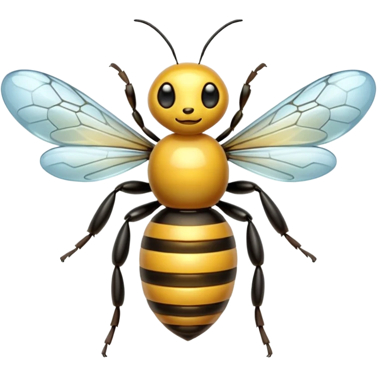 transparent bee, shiny and translucent glass style emoji
