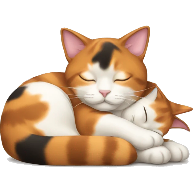 Calico cat sleeping  emoji