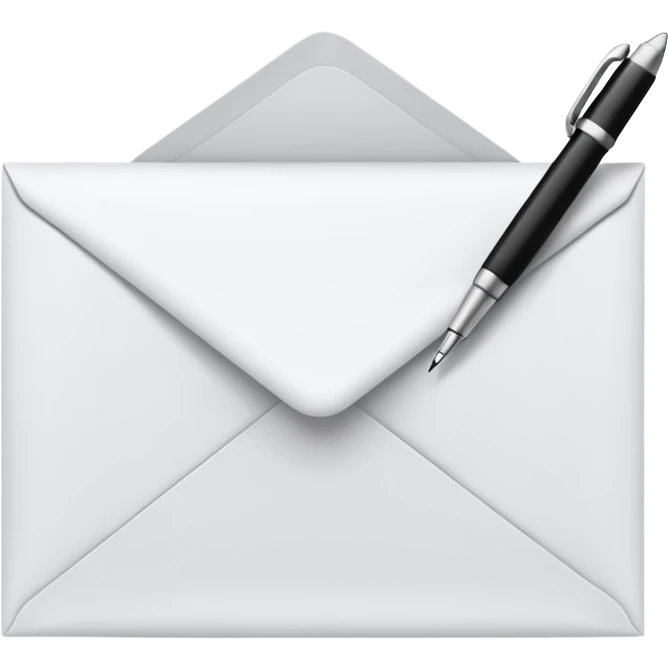 an envelope with a paper and pen emoji