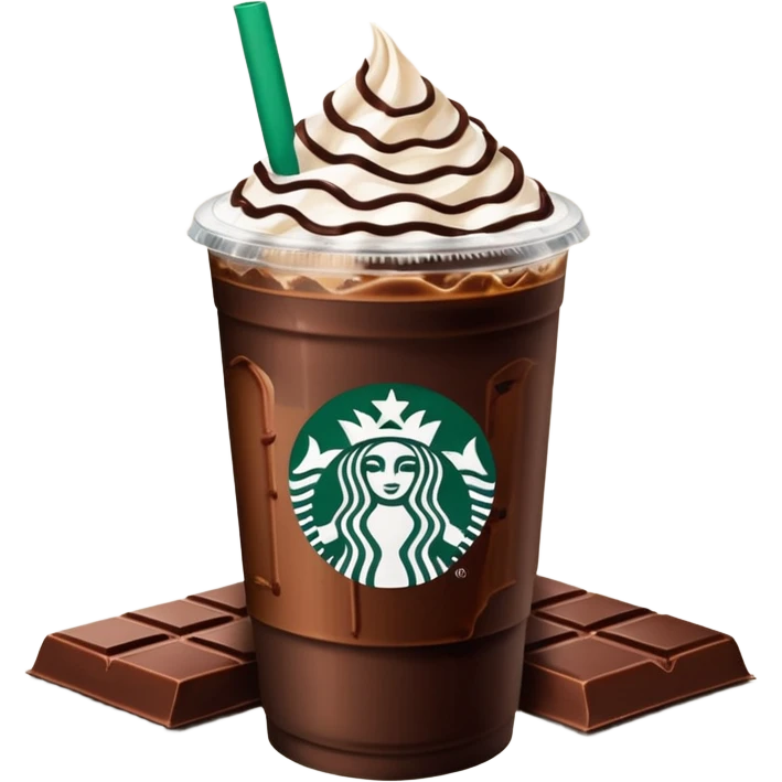 Starbucks iced coffee with Dubai chocolate bar emoji