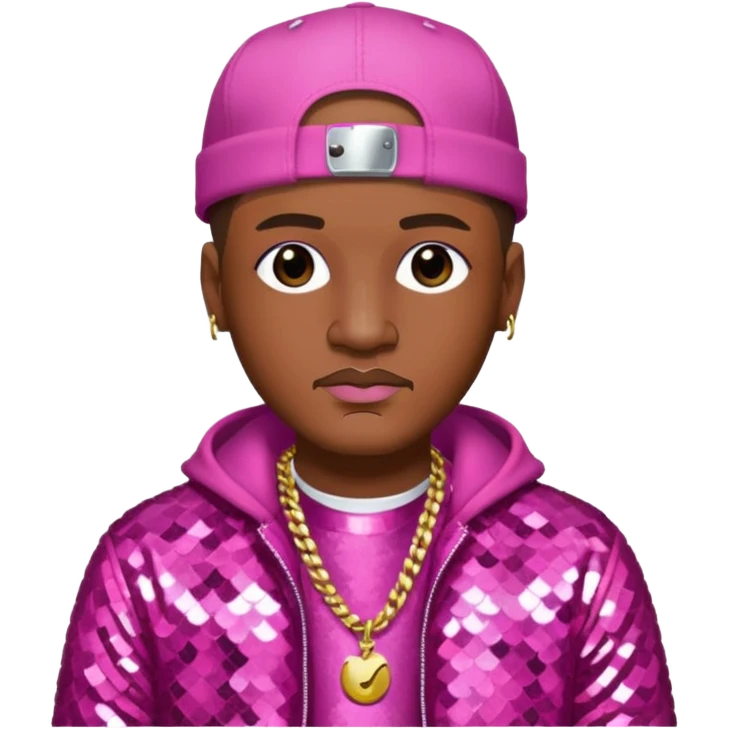 Cam'Ron, Rapper with dark pink sequin outfit emoji