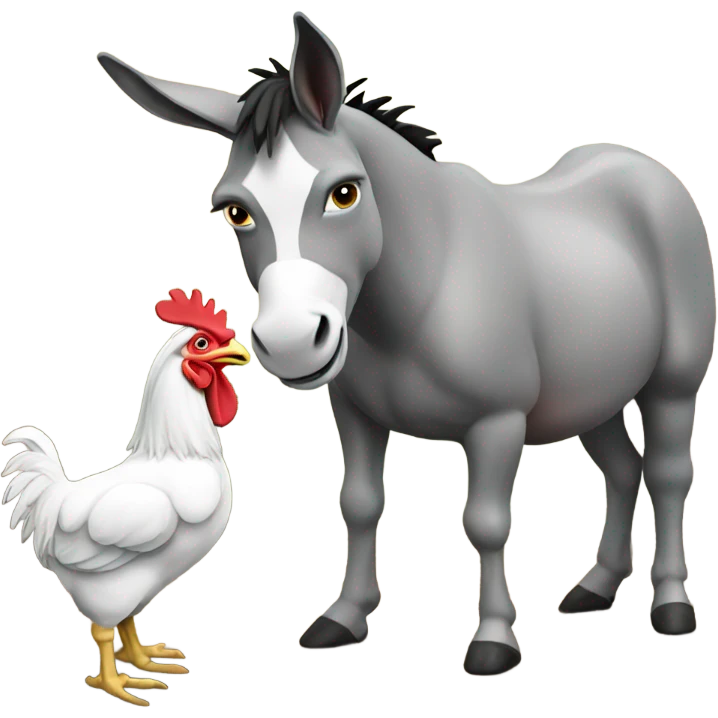 Donkey with chicken  emoji