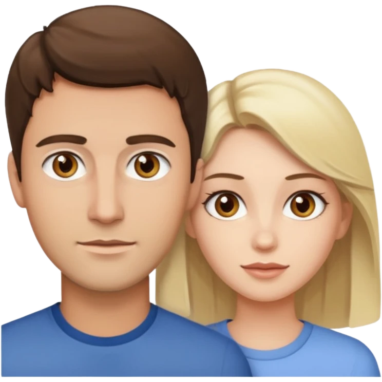 Light brown brunette man having sex with white blonde woman hazel eyes  emoji