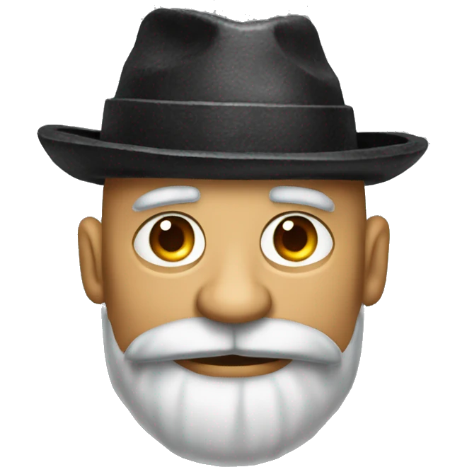 a pile of coals in a hat, wrinkles and a beard emoji