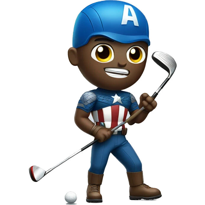 Captain America golfing emoji