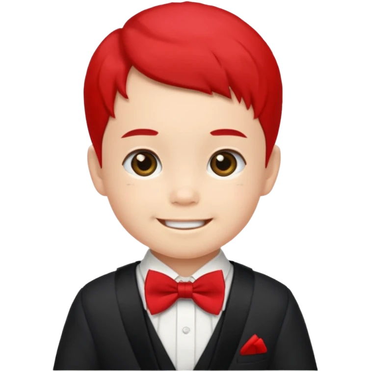 baby guy, wearing japan royal ancient custome, red bow tie emoji