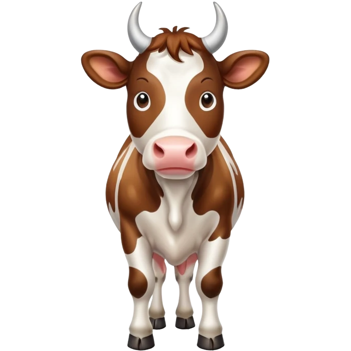 spotted dairy cow with horns emoji