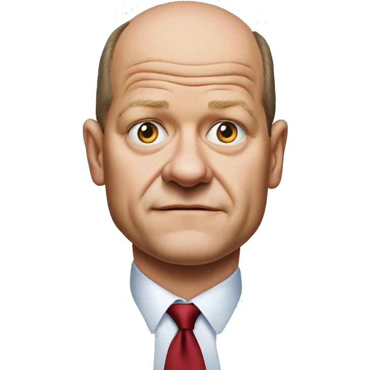 photorealistic Olaf Scholz shrugs emoji