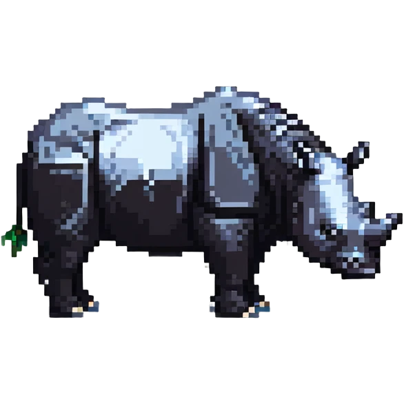 pixel art rhinoceros in game style emoji