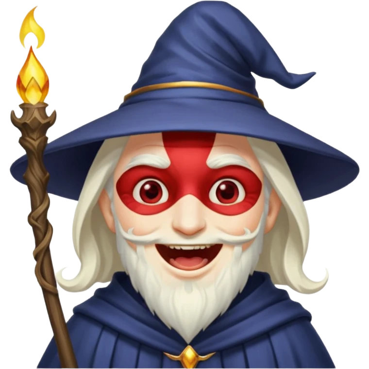 wizard with red eyes laughing emoji