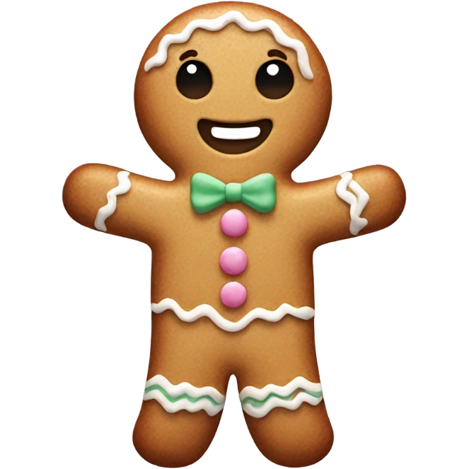 Pastel gingerbread man emoji