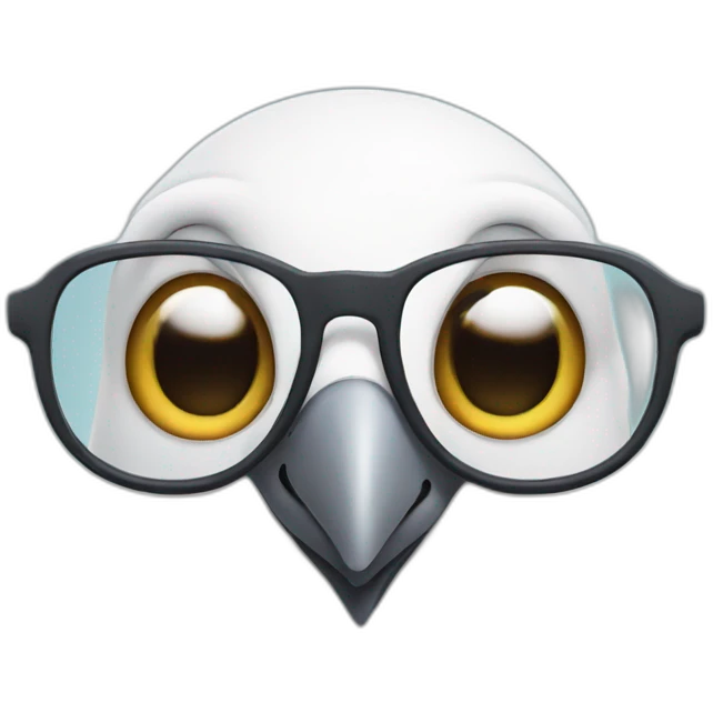 funny nerd dove with glasses pointing up emoji