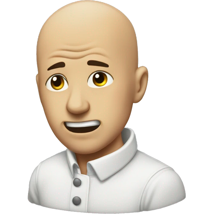 bald man with a ponytail punching a slap emoji