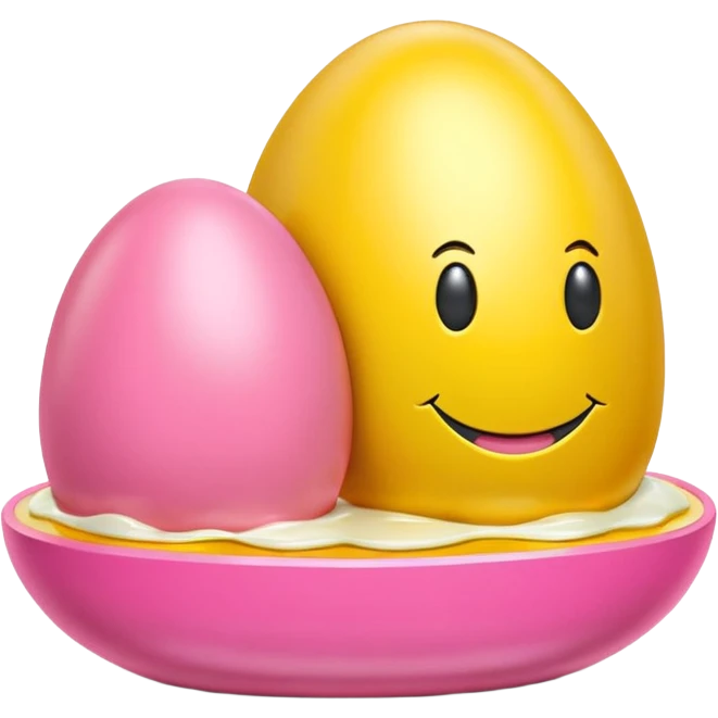 SPAM AND EGGS sculpture in jeff koons style emoji