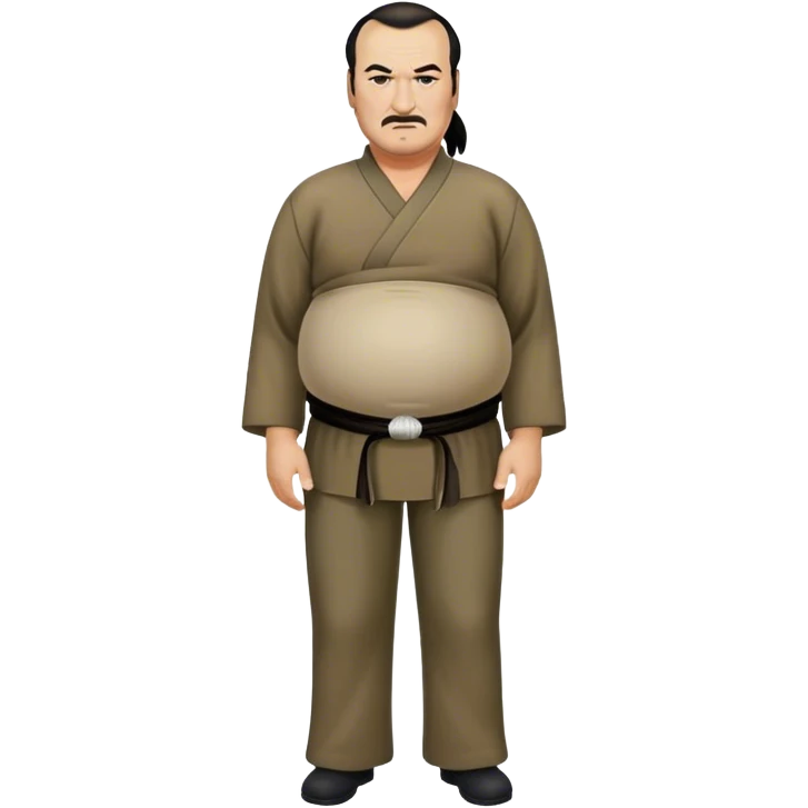 unhealthy steven segal full-body balding with ponytail. pot belly emoji