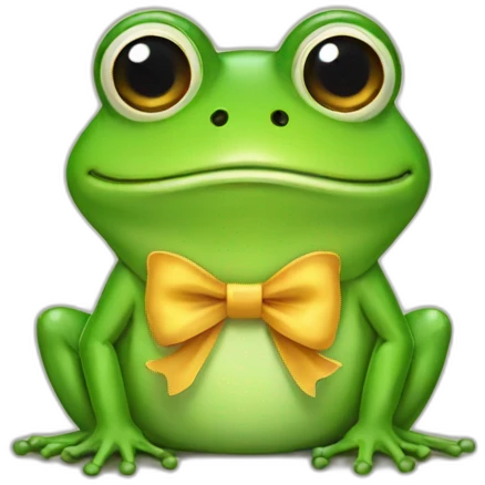 frog with bow emoji