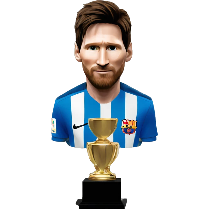 Lionel Messi qui soulève un trophée  emoji