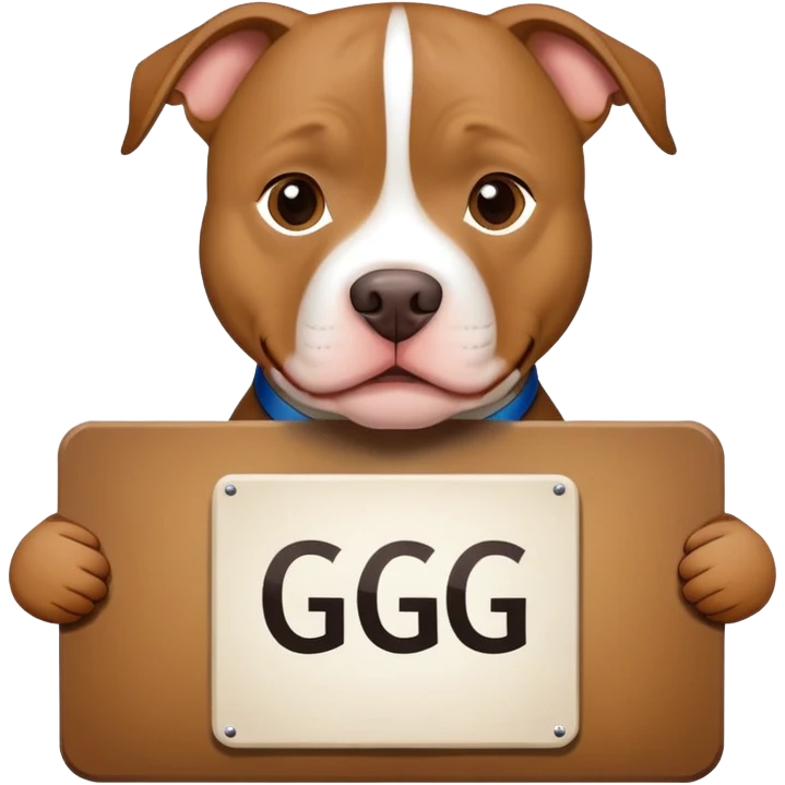 Pitbull with a GG'S sign emoji