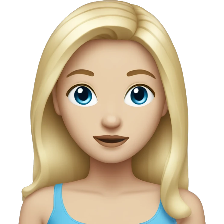 White girl with blonde hair and blue eyes emoji
