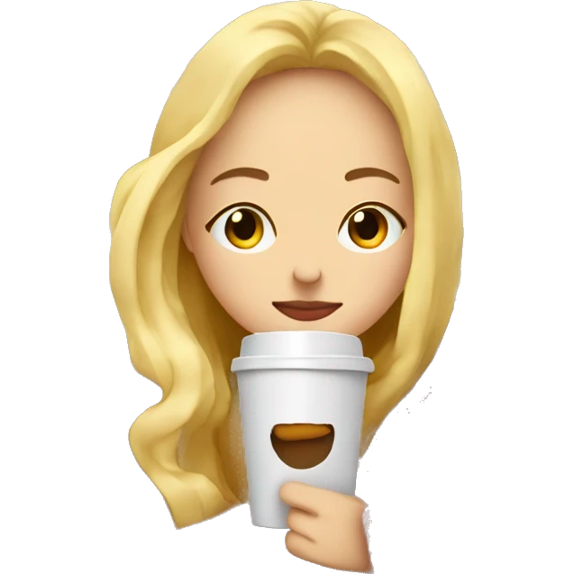 Blonde girl inside a blanket sipping coffee eyes closed emoji