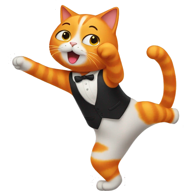 half orange cat dancing  emoji