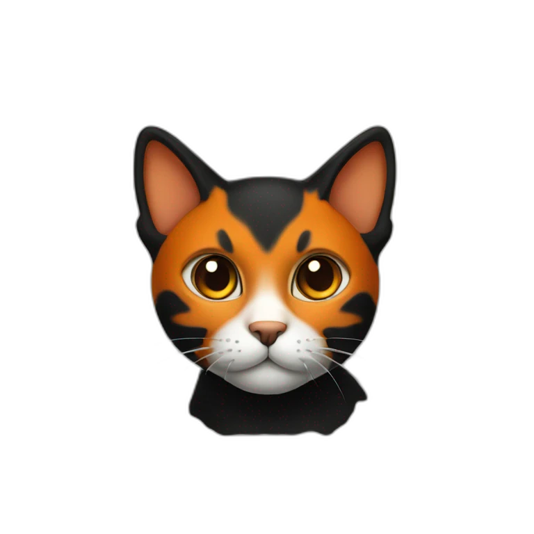 Cat black and orange emoji