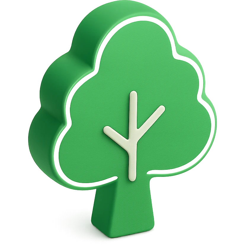 A 3D green tree. emoji