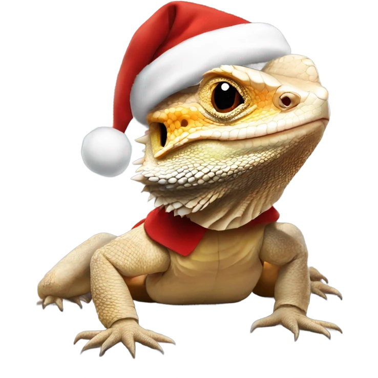 Bearded dragon celebrating Christmas emoji