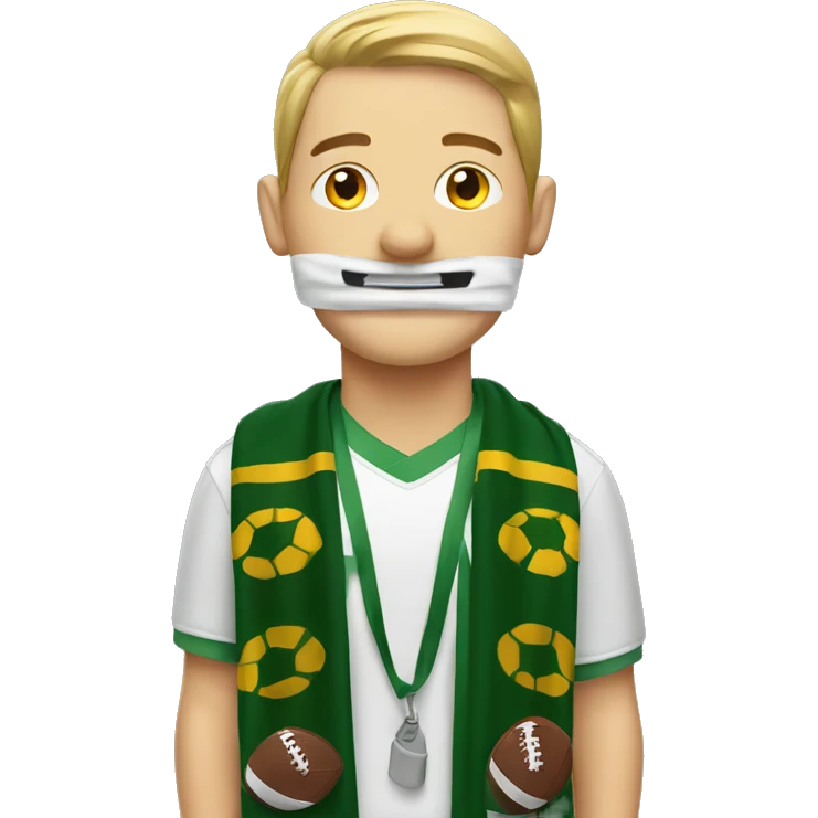 football fan with football scarf emoji