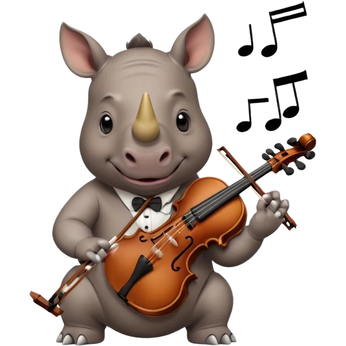 Rhino playing playing violin emoji