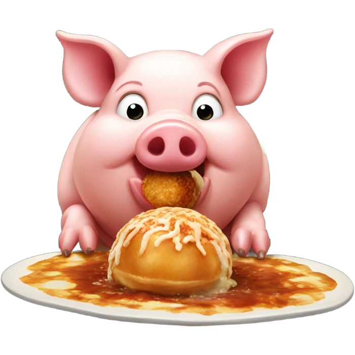 pig eating takoyaki emoji