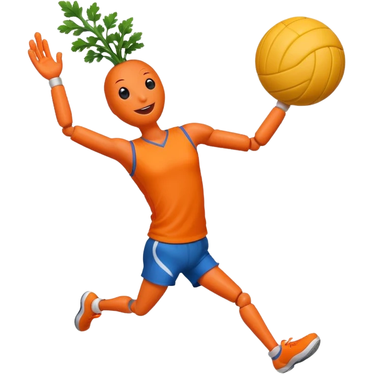 A carrot playing volleyball emoji